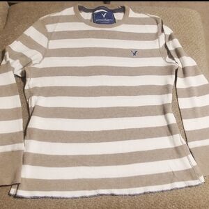 American Eagle Outfitters Mens Beige & White Vintage Fit Thermal Shirt Size XXL